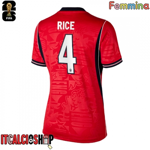 Inghilterra Declan Rice #4 Seconda Maglia Femmina Mondiali 2026 Manica Corta